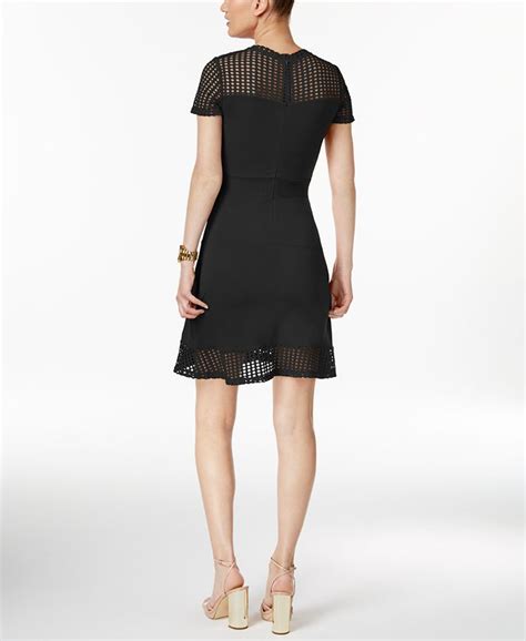 michael kors mesh fit and flare dress|Michael Michael Kors Lace Mesh Fit & Flare Dress .